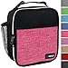 opux Premium Insulated Lunch Box, Soft School Lunch Bag for Girls Kids, Leakproof Small Lunch Pail Women Work, Reusable Compact Cooler Tote Lunchbox for Office Adult, Heather Pink