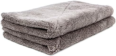 Dry Rite Super Plush Microfiber Detail Towel- 15”x24” Premium Professional Grade, Commercial Size- Large Drying, Wax Removal Cloth, 700 GSM- Gray (2 Towels)