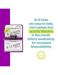 Twinlab B-12 Dots Vitamina B-12, 500 mcg, 250 tabletas, 175, 1