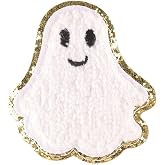 White Ghost Halloween Patches Iron on Patch Ghost Pumpkin Embroidery Accessory for Coat Scarf Backpack DIY Ornaments Embroidered Appliqu&eacute; Patches，Appliques，Embroidered Appliqu&eacute;