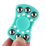 Mini Cute Fidget Toy Hand Spinner With 6 Moving Balls Best Stress Reducer Premium Quality EDC Focus Toy for Kids & Adults Guarantee 3 Minutes + Spin Time (Turquoise)