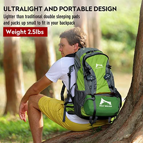 WOLF WALKER Double Sleeping Pad for Camping, Inflatable Camping