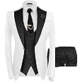 Wangyue Mens Suit 3 Piece Slim Fit Suits for Men Wedding Prom Tuxedo for Men Formal Business Suit