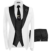 Wangyue Mens Suit 3 Piece Slim Fit Suits for Men Wedding Prom Tuxedo for Men Formal Business Suit