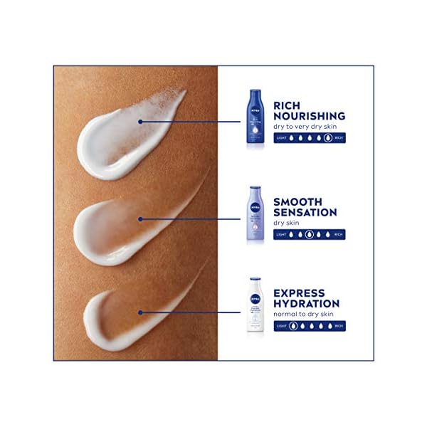 NIVEA Rich Nourishing Body Lotion (400ml), NIVEA Moisturiser for Dry Skin Made with Deep Moisture Serum, Natural Almond…