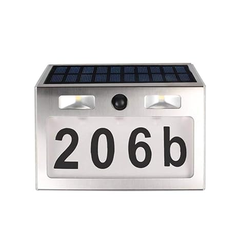 Solar Hausnummer Licht Edelstahl Led Beleuchtet Haus Adresse