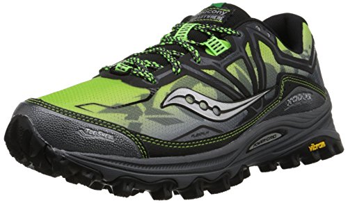 Saucony Men's Xodus 6.0 Running Shoe, Grey/Black/Slime,11.5 M US