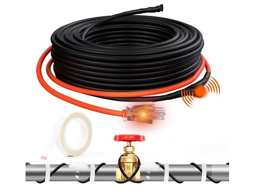 HEATIT JHSF 120ft Heat Tape for Water Pipes, Self-Regulating Pipe Heating Cable for Metal And Plastic Pipes, Pipe Freeze Protection, Keeps Water Flowing at -40℉, ETL Listed,120V 3W/FT Image