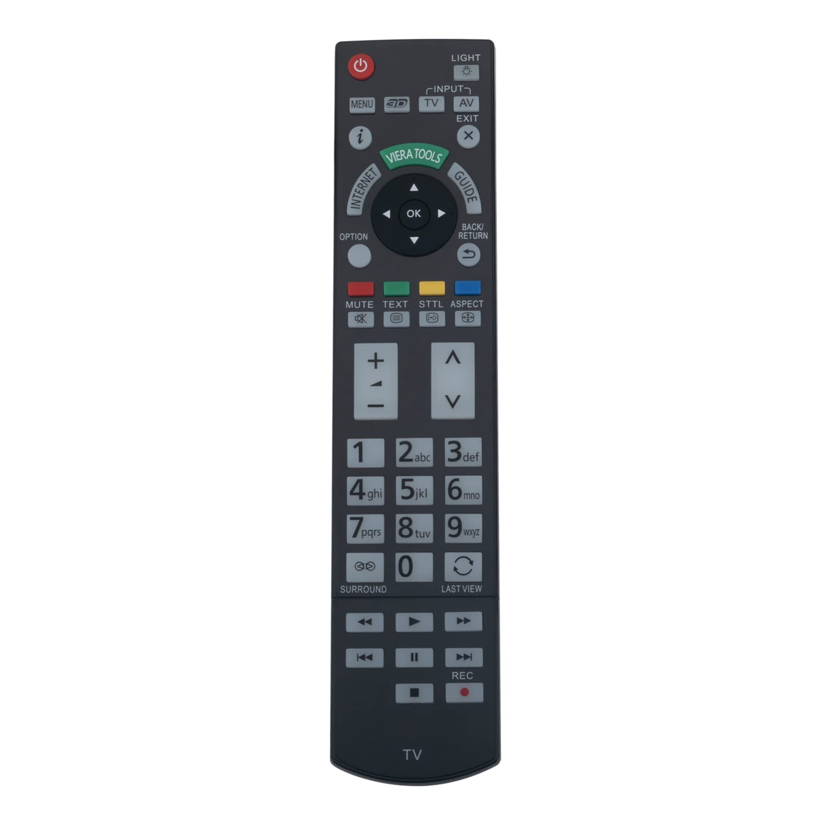 VINABTY N2QAYB000715 Replacement Remote Compatible with Panasonic Viera TV TX-LR42DT50 TX-LR47DT50 TX-L42ET50E TX-L42ETW50 TX-L42WT50E TX-L47DT50E TX-L47ET50E TX-L47ET50Y TX-L47WT50B TX-LR47WT50