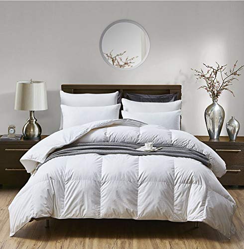 Goose Feather Down Duvet [ ] Quilt Luxury Comforter Deluxe, Best Hotel Quality, Super Soft, Warm and Cosy, Anti Allergy, Computer Quilted Self piping (Goose Down Feather, King 13.5 Tog)