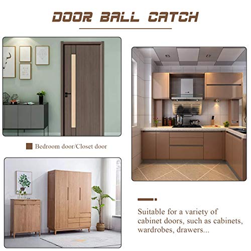 Dondelight 2 Pack Closet Door Ball Catch with Strike Plate Satin Nickel