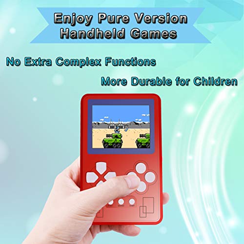 Beico Portable Handheld Game Console for Kids and Adults with Built in 318 Classic Old Style Video Games Perfect for Holiday or Travel Entertainment Children Birthday Gift (Red)
