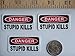 3 – Danger Stupid Kills Hard Hat/Helmet Stickers 1” x 2”