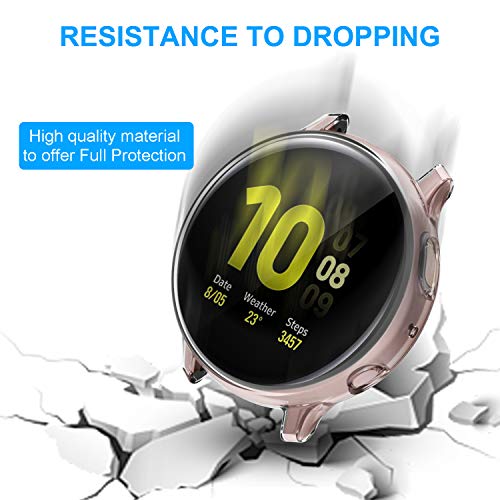 [3 Pack] Screen Protector Case for Galaxy Active 2 44mm Smartwatch, Soft Clear TPU Full Coverage Case Anti-Scratch Protective Cover Shell Compatible with Galaxy Active 2 44mm Smartwatch Accessories