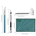 4 Pieces Craft Knife Hobby Knife with 40 Pieces Stainless Steel Blades Knife Kit with Cutting Board for Cutting Carving Scrapbooking Creation Art