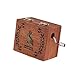 Walmeck Retro Wooden Musical Box Hand Crank Music Box Exquisite Workmanship 4 Patterns for Option (Bunny, Always with You) (1pc)
