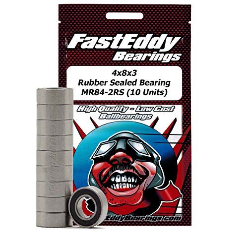 Traxxas 7019 Rubber Sealed Replacement Sealed Ball Bearing Kit for RC Cars 4x8x3 (10 Units)