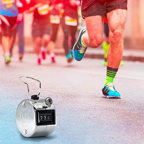 image for MARATHON CO200001CH Handheld Chrome Tally Counter with Finger Ring for
