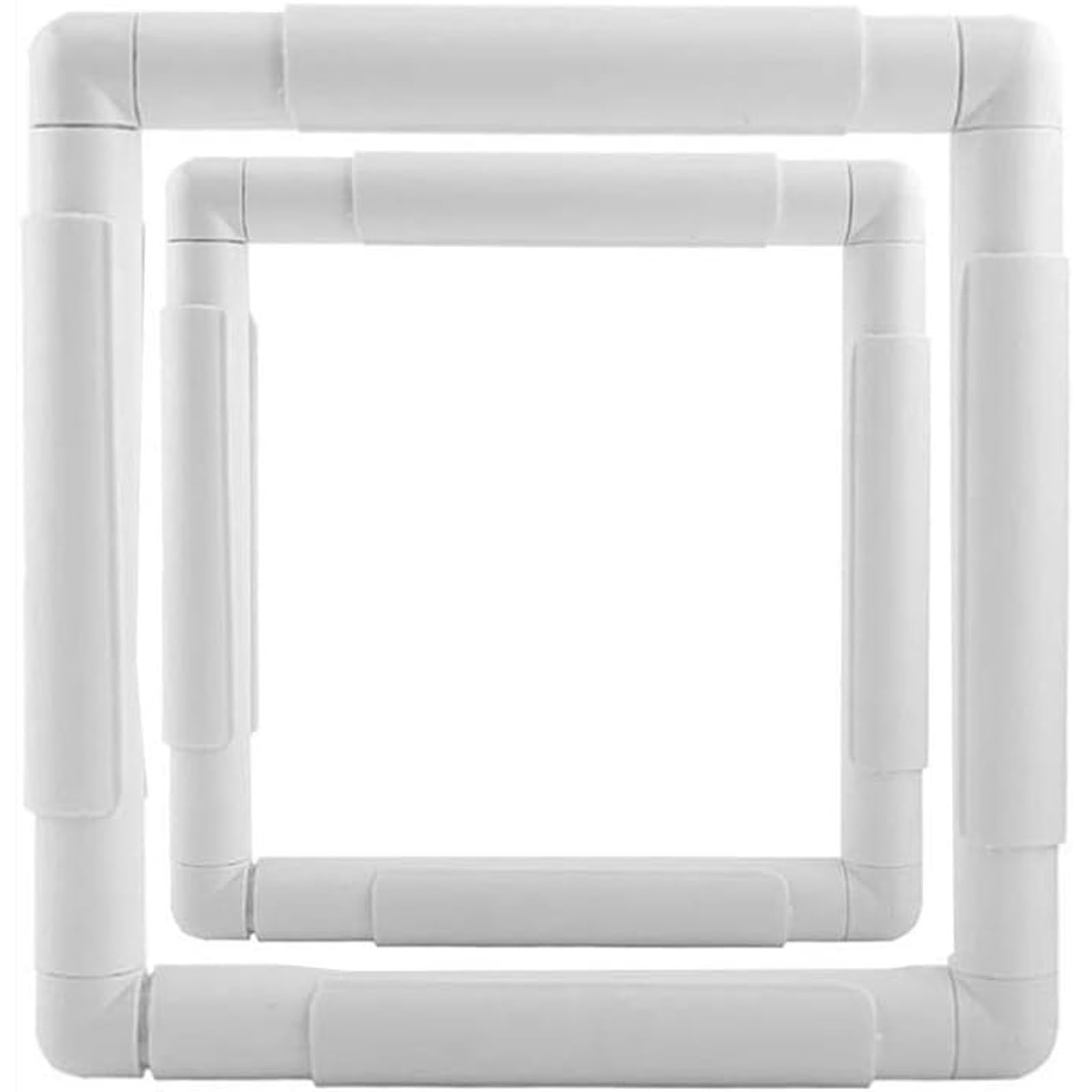 Smavles Square Embroidery Hoop Frame 2 Pieces Sewing Hoops Plastic Cross Stitch Embroidery Frame Square,for Embroidery,Quilting,Needlepoint,Silk-Painting(15.2x15.2 cm,20.3x20.3 cm)