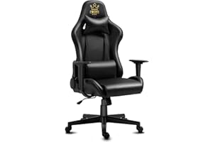 MODERN-DEPO Gaming Chair with Poker King Crown Logo, Texas Hold'em Sign Ergonomic Computer Chair with Headrest Lumbar Support Recliner Height Adjustable Swivel Office Desk Chair