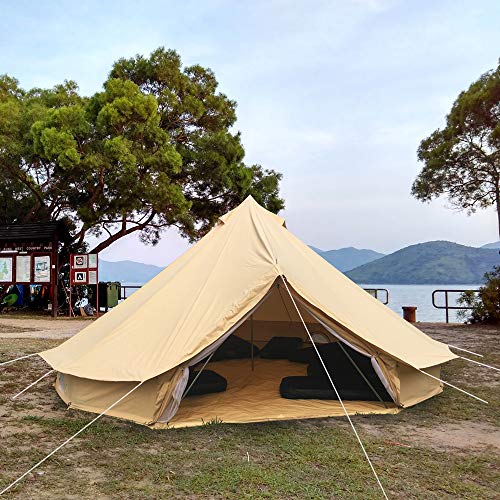 PlayDo 4Season Waterproof Cotton Canvas Bell Tent Large Glamping Wall