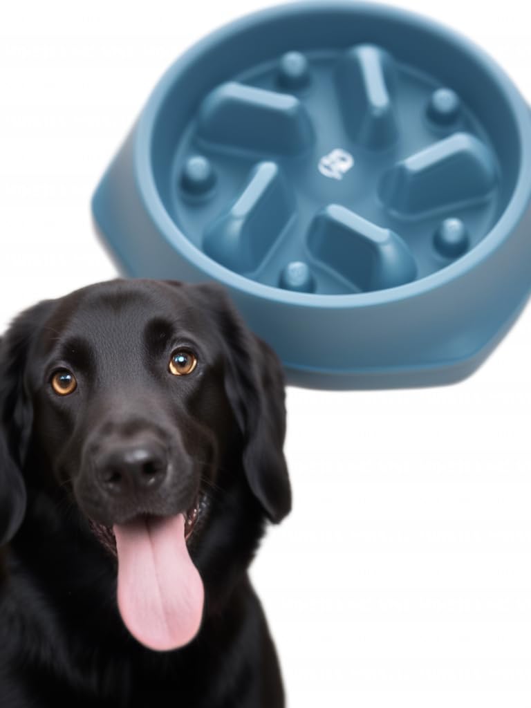 YIAGUN Dog Bowl Dog Slow Feeder Bowls Interactive Puzzle Healthy Eating Bowl Eating Interactive Non Slip Feeder Pet Bowl for Small Medium Size Dogs(blue）