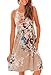 Dokotoo Womens Summer Casual Ladies Floral Print Sleeveless Midi Sun Tank Swing Dresses Brown Small