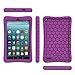 Fintie Silicone Case for All-New Amazon Fire 7 Tablet (7th Generation, 2017 Release) - [Honey Comb Upgraded Version] [Kids Friendly] Light Weight [Anti Slip] Shock Proof Protective Cover, Purple