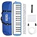 Vangoa 32 Key Melodica Instrument Blue Portable with Wipe Cloth, Carrying Bag, Key Stickers, Double Mouthpieces and Long Tubes