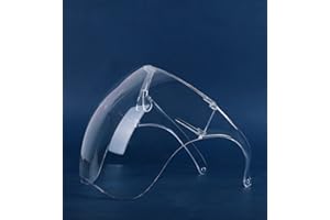 Transparent Polycarbonate Face Shield, Reusable Protective Lightweight Nose Bridge Face Shield for Cycling, Camping, Travel, 