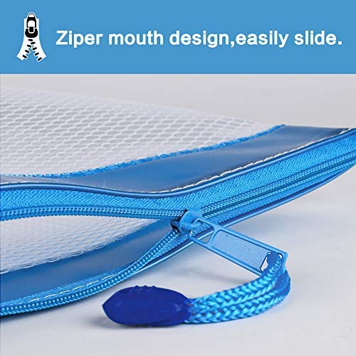 Zipper File Bags,izBuy 6Pcs A4 Size Zipper Water-Resistant PP Document Bags with Label Pocket Organizer for Term Papers,Document,Newspapers,Business Receipts,Magazines Storage