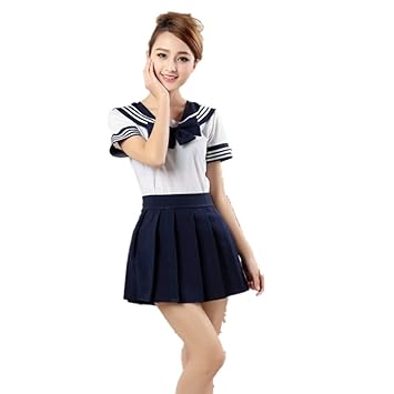 Missley Cute School Uniform Kleid Mädchen Outfit Sailor Uniform Cosplay Kostüm (s, schwarz)