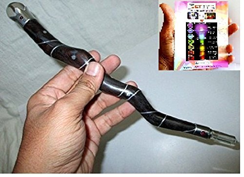Jet Rosewood Healing Wand Snake Shape Chakra Balancing Element Reiki Energy Cleansing Wooden Stick Handcrafted Spiritual