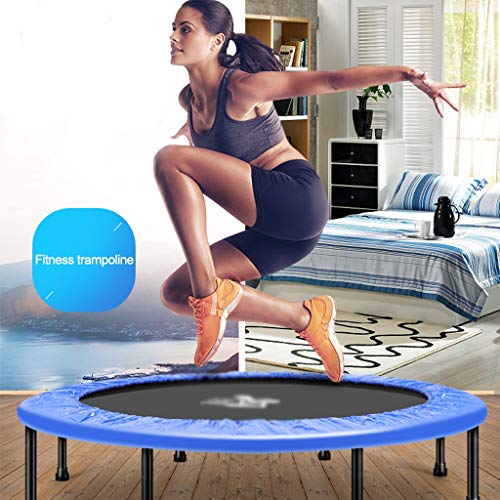Bathtub Rails Trampoline Adult Gym Household Trampoline Children's Indoor Trampoline Slimming Weight Loss Equipment Loading Weight 100kg (Color : Blue, Size : 38inches) - Thumbnail 5