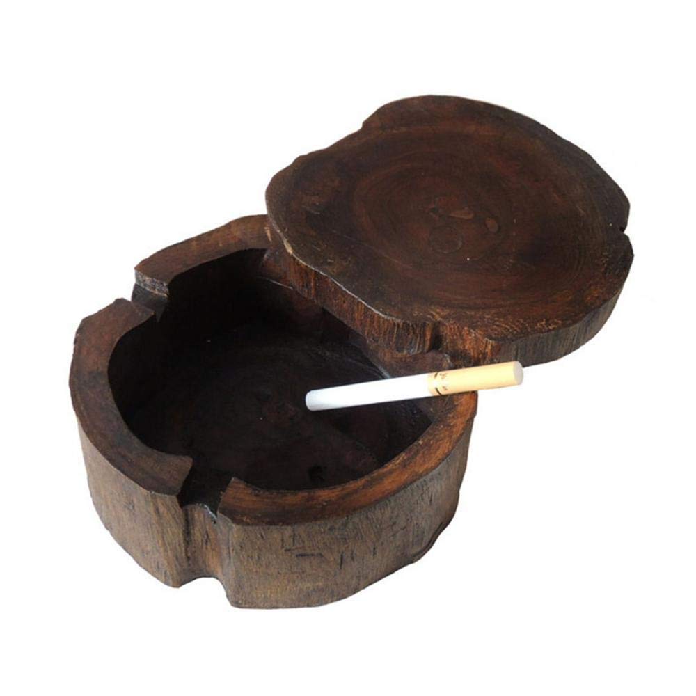 Wooden Ashtray with Lid Cigarette Ashtray Large Wooden Ashtray for Outdoor and Indoor Use