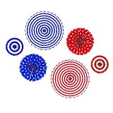 Super Z Outlet Fiesta Colorful Paper Fans Round Wheel Disc Southwestern Pattern Design for Party, Event, Home Decoration (Patriotic)