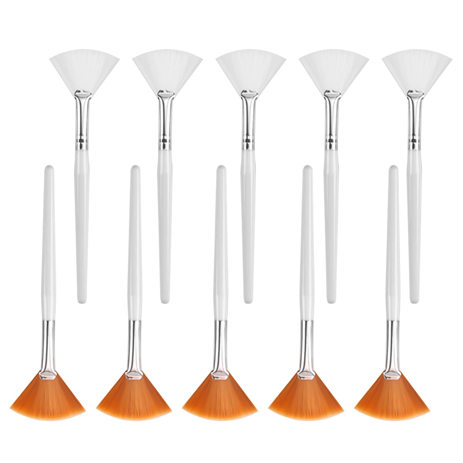 NITAiUN 10pc Face Mask Applicator Brush Kit - Soft Facial Fan Brushes for Cream/Mud Mask, Peel & Makeup (Includes 10 Pieces)