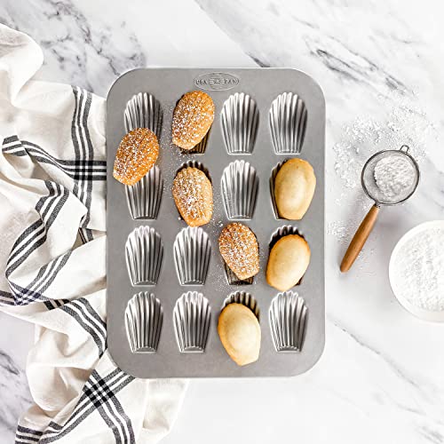 USA Pan Bakeware Madeleine, Warp Resistant Nonstick Baking Pan, Made in The USA from Aluminized