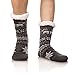 DoSmart Men's Winter Thermal Fleece Lining Knit Slipper Socks Soft Warm Cozy Fuzzy Fluffy Christmas Non Slip Socks (Dark Grey)