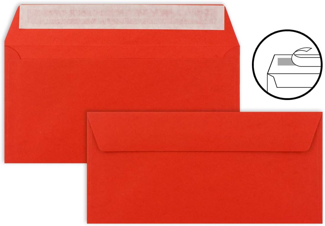 Envelopes DIN Lang, premium quality, 100 g/m², 110 x 220 mm, very dimensionally stable, pressure-sensitive adhesive - Image 4