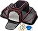 Expandable Pet Cat Carrier for Small Dogs and Cats - Soft Sided Crate - Airline Approved Medium Kennel Travel Bag (Dark Brown)