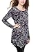 BAISHENGGT Women's Crewneck Long Sleeve Handkerchief Hem Tunic Top Large Purple Floral