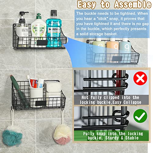 Xcosrack Wall Basket Hanging Basket Storage with 5 S Hooks 3 Label