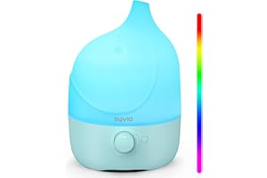 Syvio Humidifiers for Bedroom Baby, Essential Oil Diffuser & 7-Color Night Light Whisper-Quiet Cool Mist Humidifiers for Nursery, Kids, Plants, Variable Mist, 45 Hours Runtime, BPA Free, 1.8L, Blue