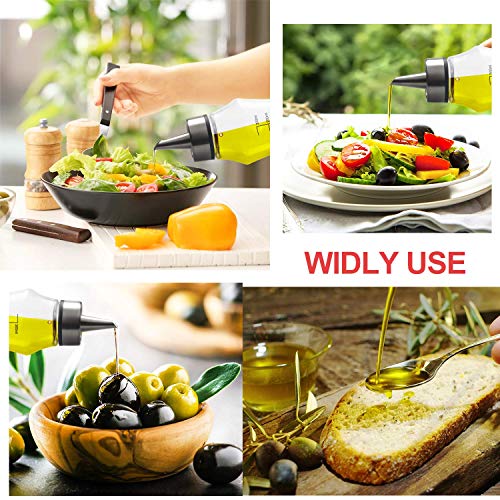 Blasoul Olive Oil Dispenser Bottle with Stainless Steel Easy Pour Spout,14 Ounce Olive Oil Bottles and Vinegar Cruet for Kitchen,Cooking Oil Cruet with Degree Scale