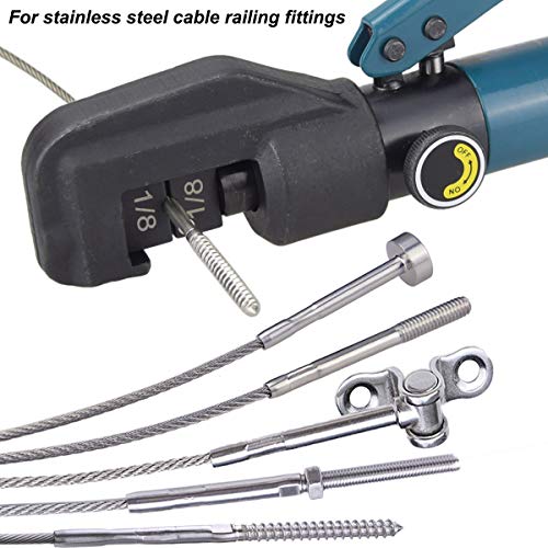 Lulultn Custom Hydraulic Hand Crimper Tool for 1/8 Stainless Steel Deck