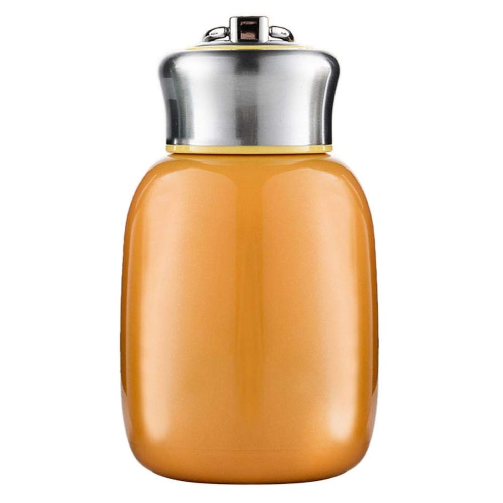 280ML/9.85Oz Small Mini Vacuum Insulated Water Bottle Portable Leakproof Travel Mug Stainless Steel Cold and Hot Thermal Flask for Kids Children Women School Office Coffee Milk Tea (Orange)