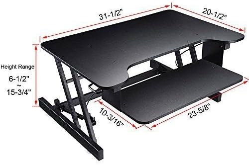 Triprel Inc Home Office Height Adjustable Computer Desk Sit-Stand Monitor Riser Desktop Lift