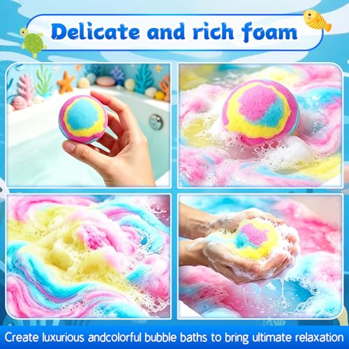 Bath Bombs for Kids with Surprise Toy - Pack of 12 Sea Bath Balls, Natural and Organic, Birthday, Children's Day and Children's Gift