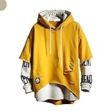 DUDHUH Mens Hoodie Fashion Pullover Letter Print